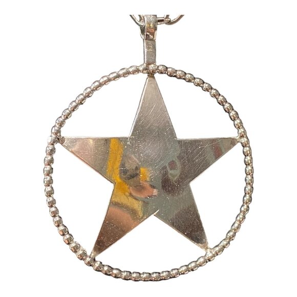 Citrine Sterling Silver Star Necklace Stamped 925 Stone Tested - Picture 3 of 4